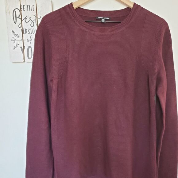 Women's Hilary Radley 2fer Heather Wine Size Medium Sweater - Picture 2 of 10
